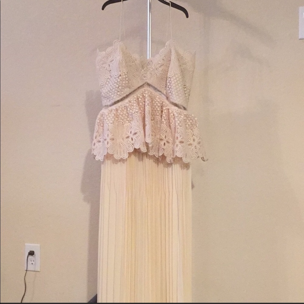 Self Portrait nude peplum midi dress